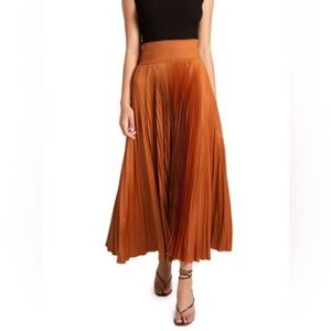 ALC Demi Pleated Midi Skirt in Caramel